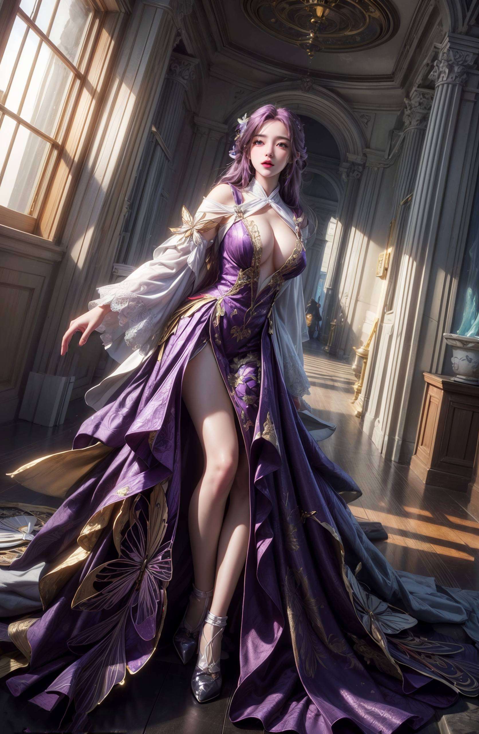 坐在石头上的她又不失动漫女神的灵动