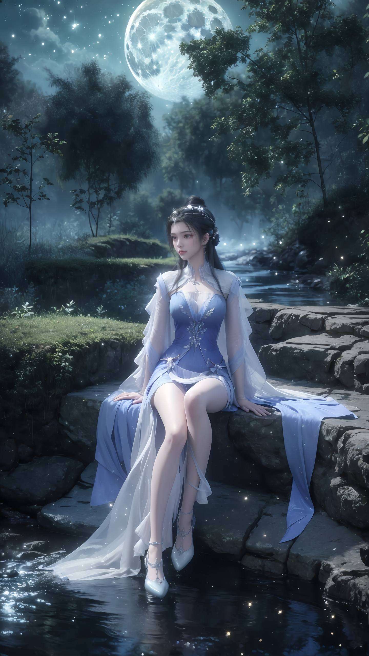 细腻的笔触描绘出李慕婉的柔美风姿在这古风浓郁的AI素材壁纸中