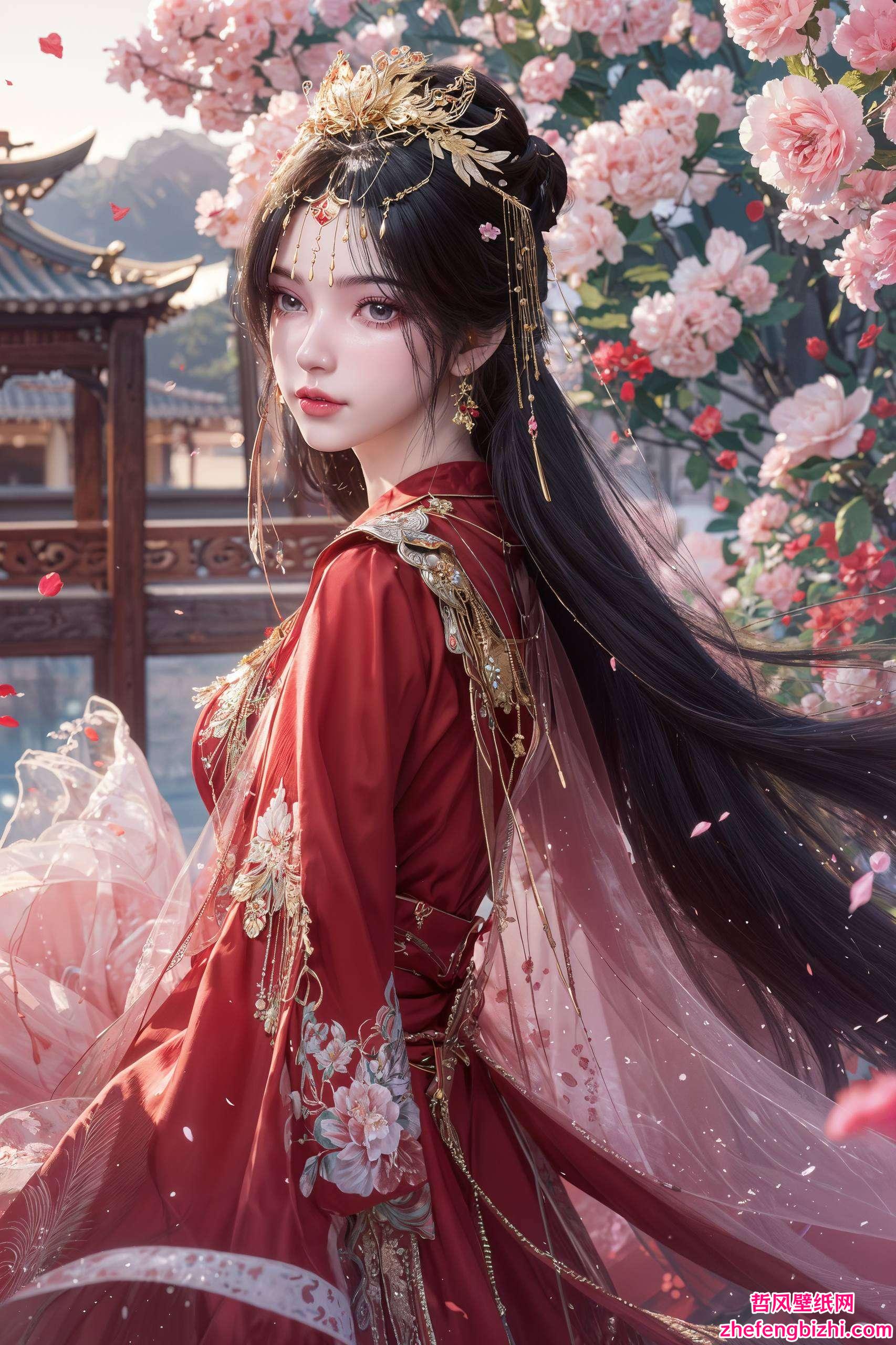 她的眼神中带着一丝不羁嘿