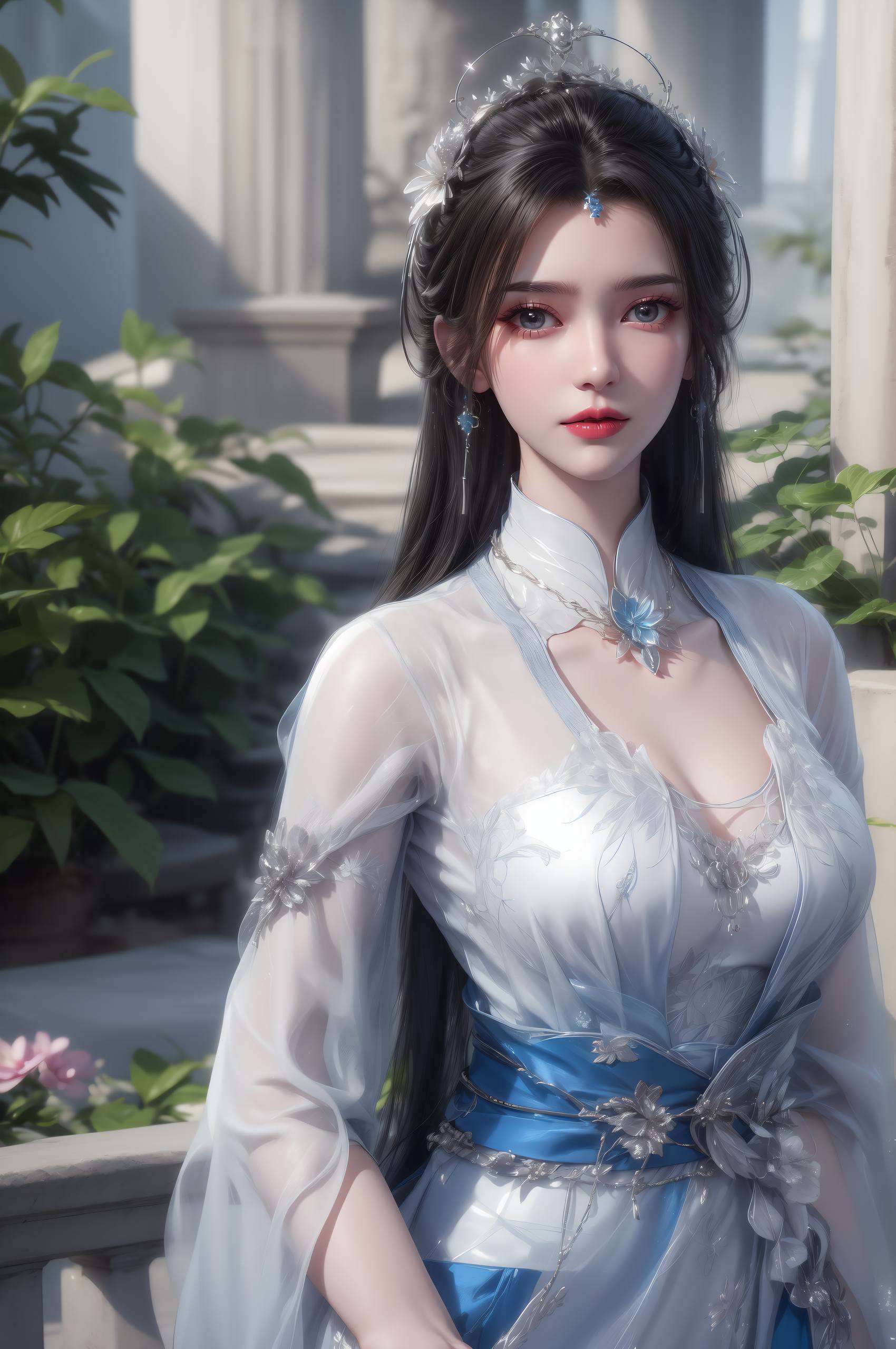 小可爱们！今天给大家带来一款超级Q萌的AI生成壁纸——李慕婉壁纸真人版！这位国漫女神不仅美得让人心动还有点小调皮哦！快来欣赏这款融合了仙逆元素的国漫壁纸