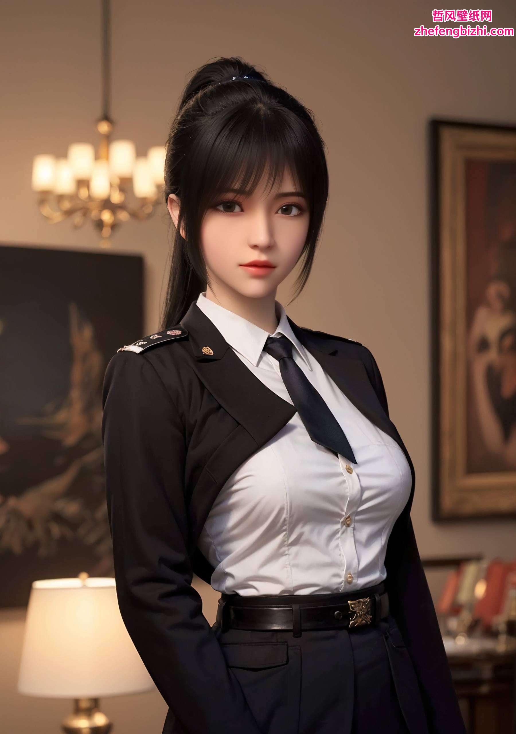 这幅壁纸融合了雄兵连的英勇与国漫女神的柔美琪琳的半脸闭眼高清壁纸