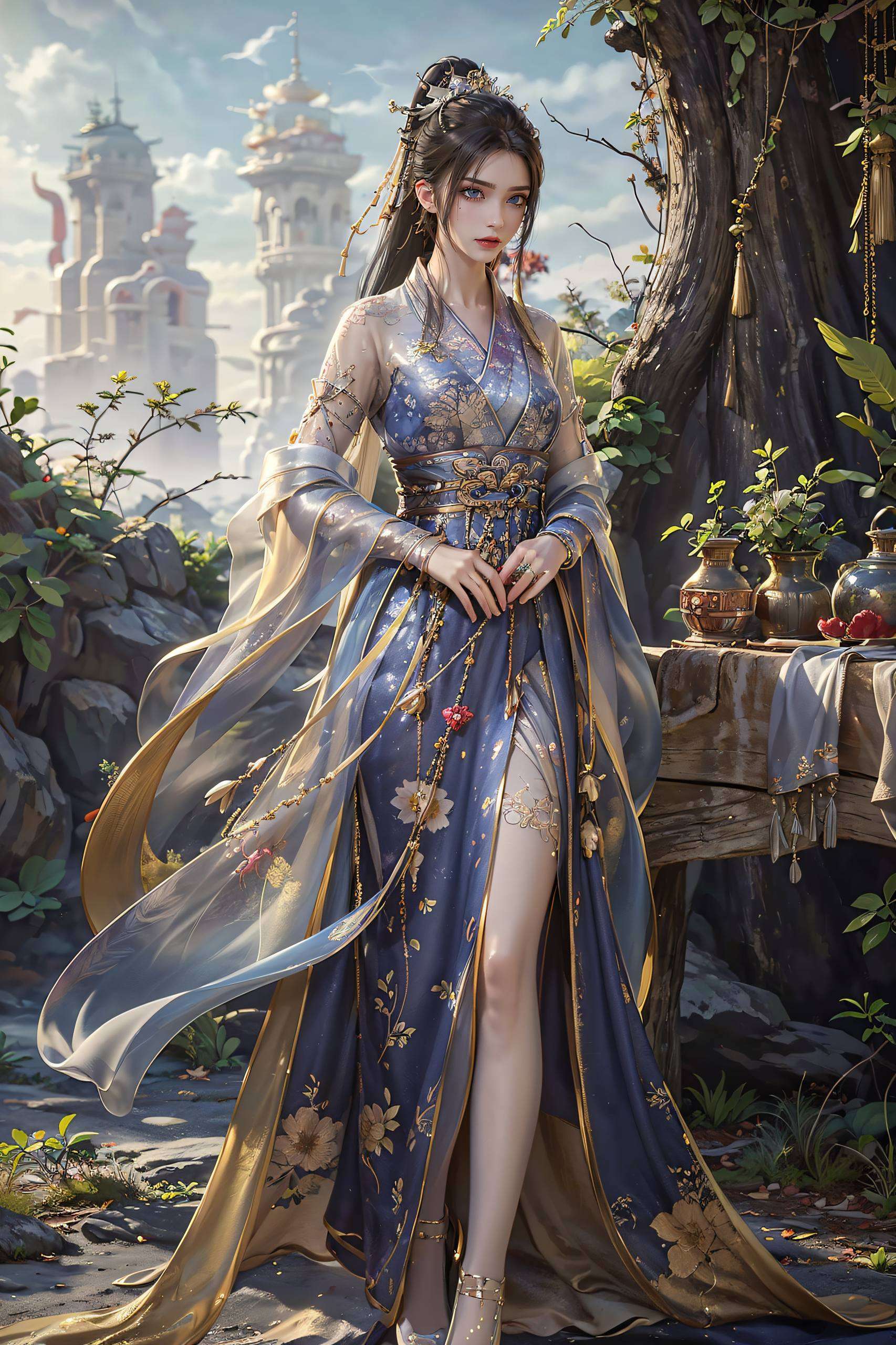 让你的电脑桌面也变得美美哒！国漫女神的魅力快来看看这款融合了玄幻元素的国漫壁纸