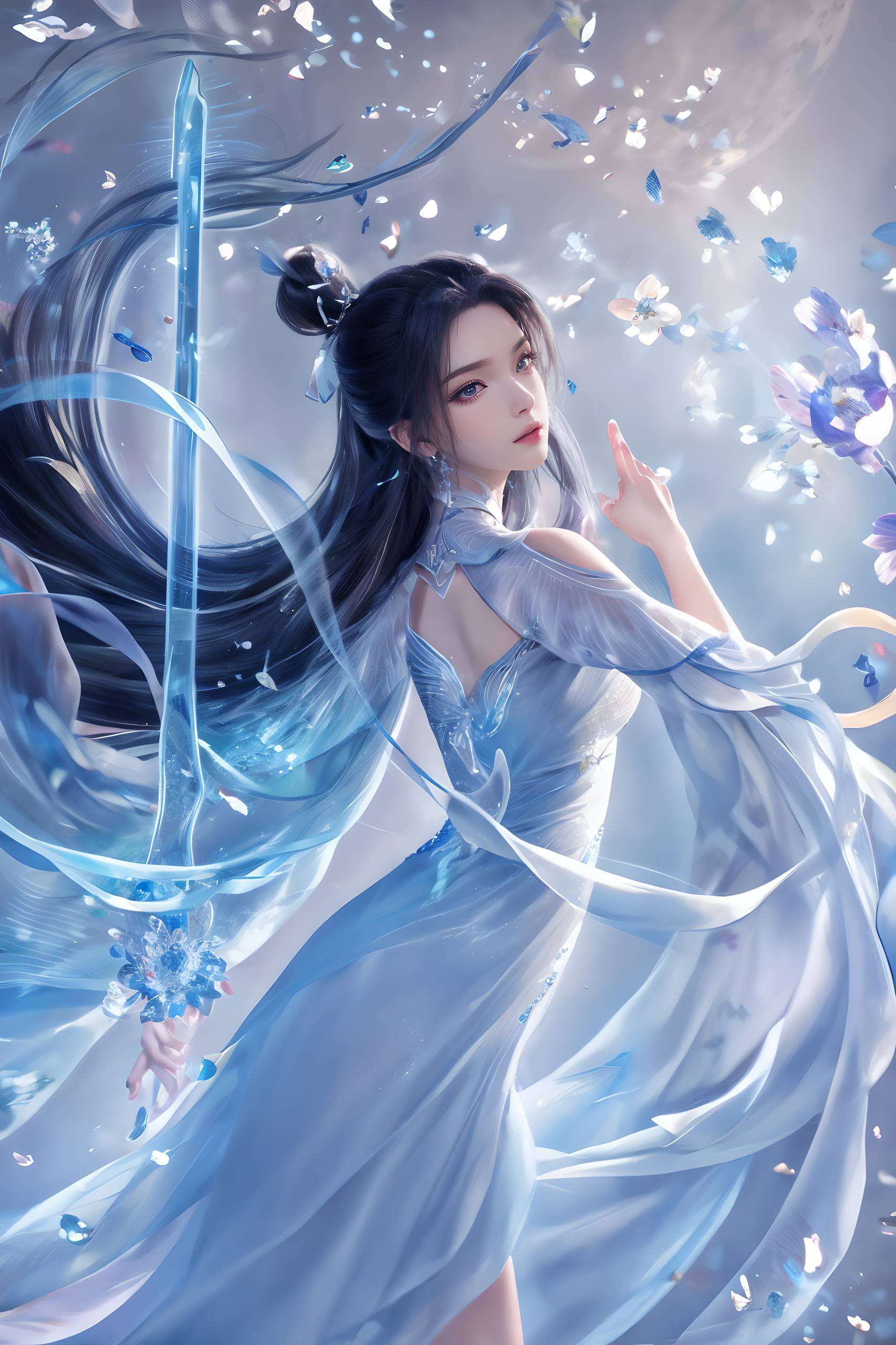 她的每一个眼神以一袭白衣